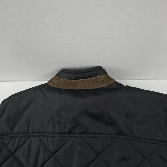 Scandia Woods Men's 3XL Quilted‎ Nylon Puffer Vest Black Brown Trim 4199 - Picture 4 of 8